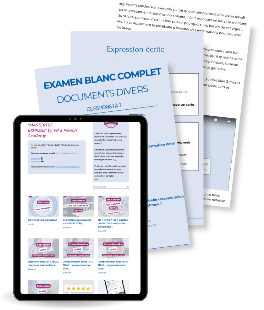sample tef canada exam